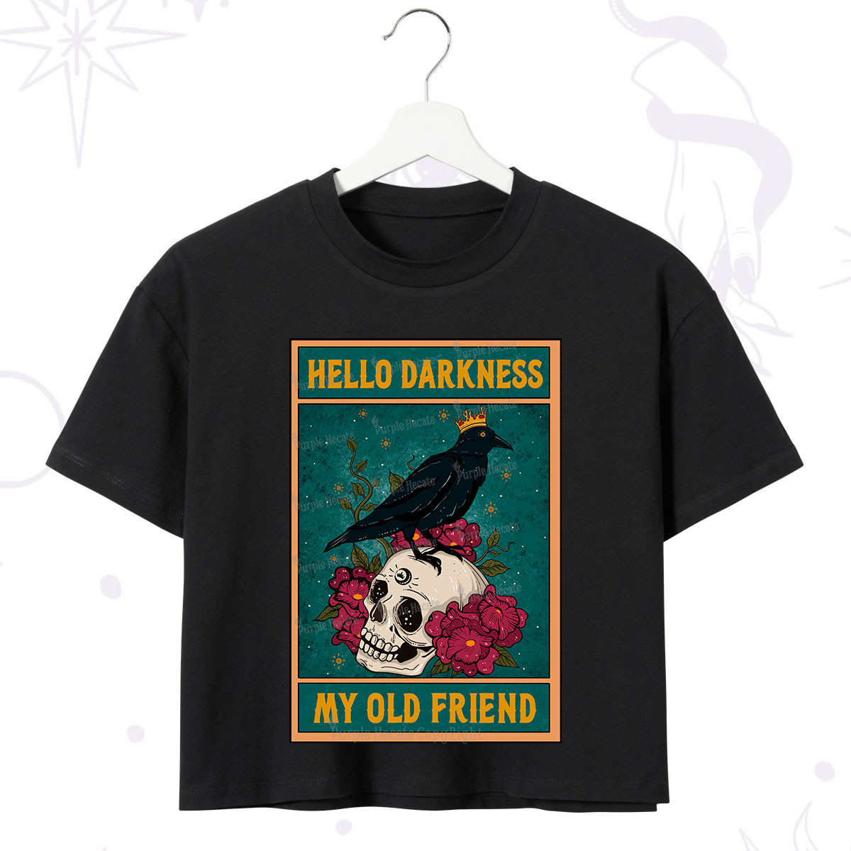 Purplehecate The Hello Darkness My Old Friend Oracle Card Crop T-Shirt