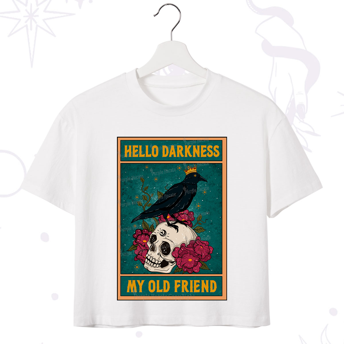 Purplehecate The Hello Darkness My Old Friend Oracle Card Crop T-Shirt