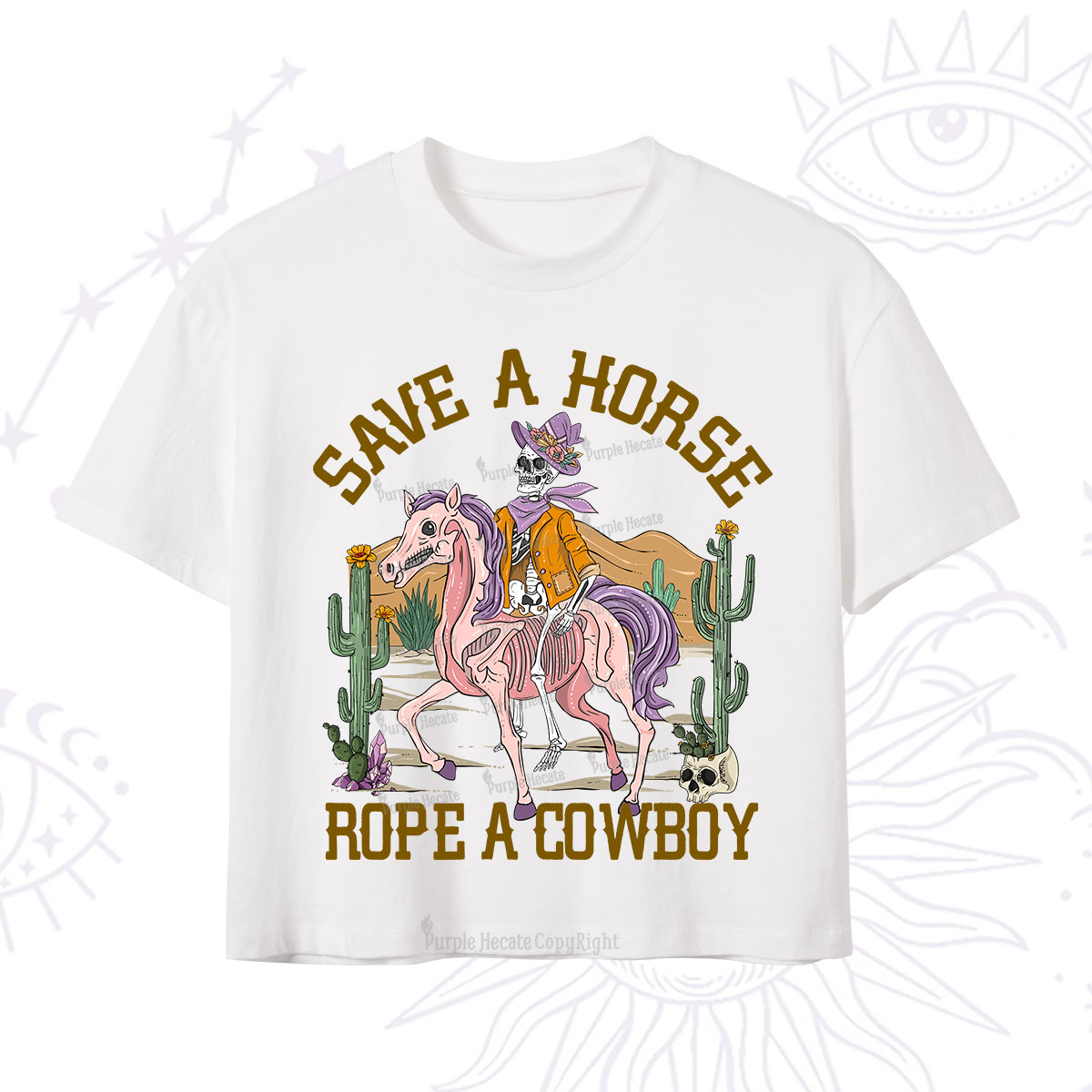 Purplehecate Save A Horse Rope A Cowboy Crop T-Shirt