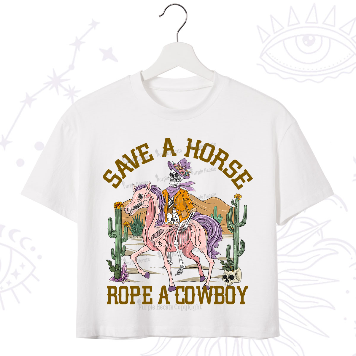 Purplehecate Save A Horse Rope A Cowboy Crop T-Shirt