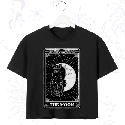 Purplehecate The Moon Tarot Card Crop T-Shirt
