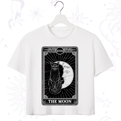 Purplehecate The Moon Tarot Card Crop T-Shirt