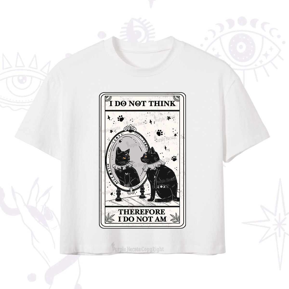 Purplehecate The I Do Not Think Therefore I Do Not Am Oracle Card Crop T-Shirt