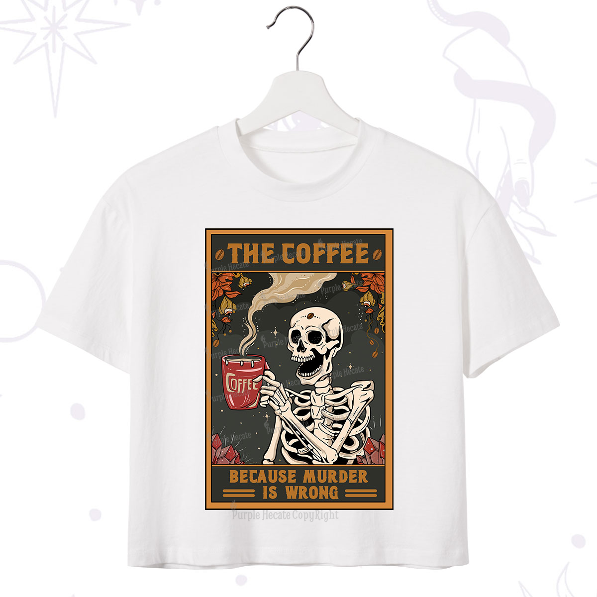Purplehecate The Coffee Because Murder Is Wrong Oracle Card Crop T-Shirt