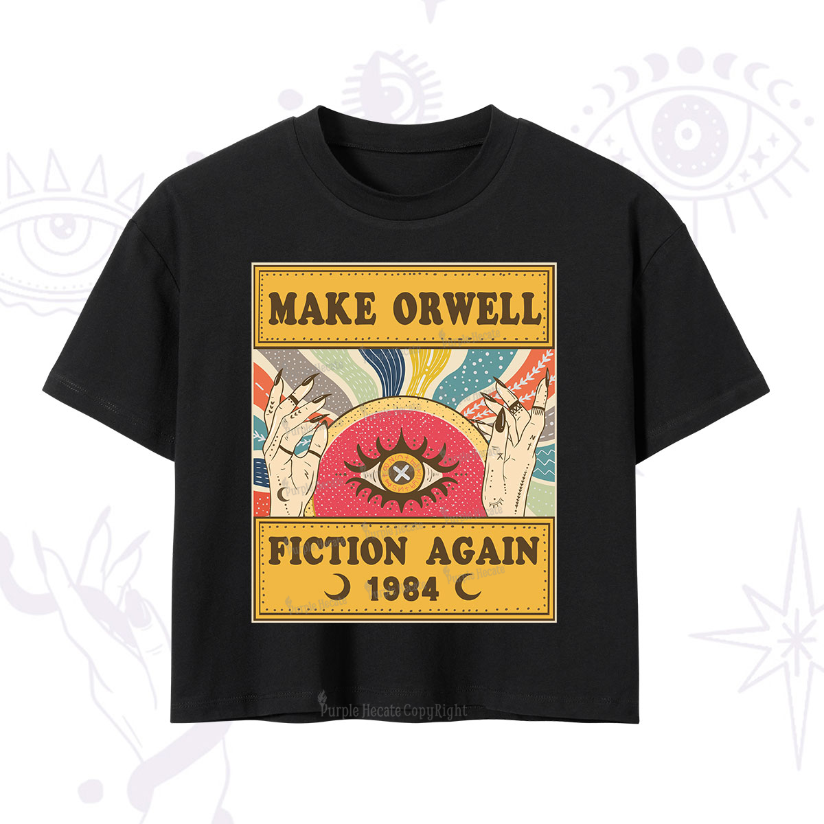 Purplehecate Make 1984 Fiction Again Crop T-Shirt