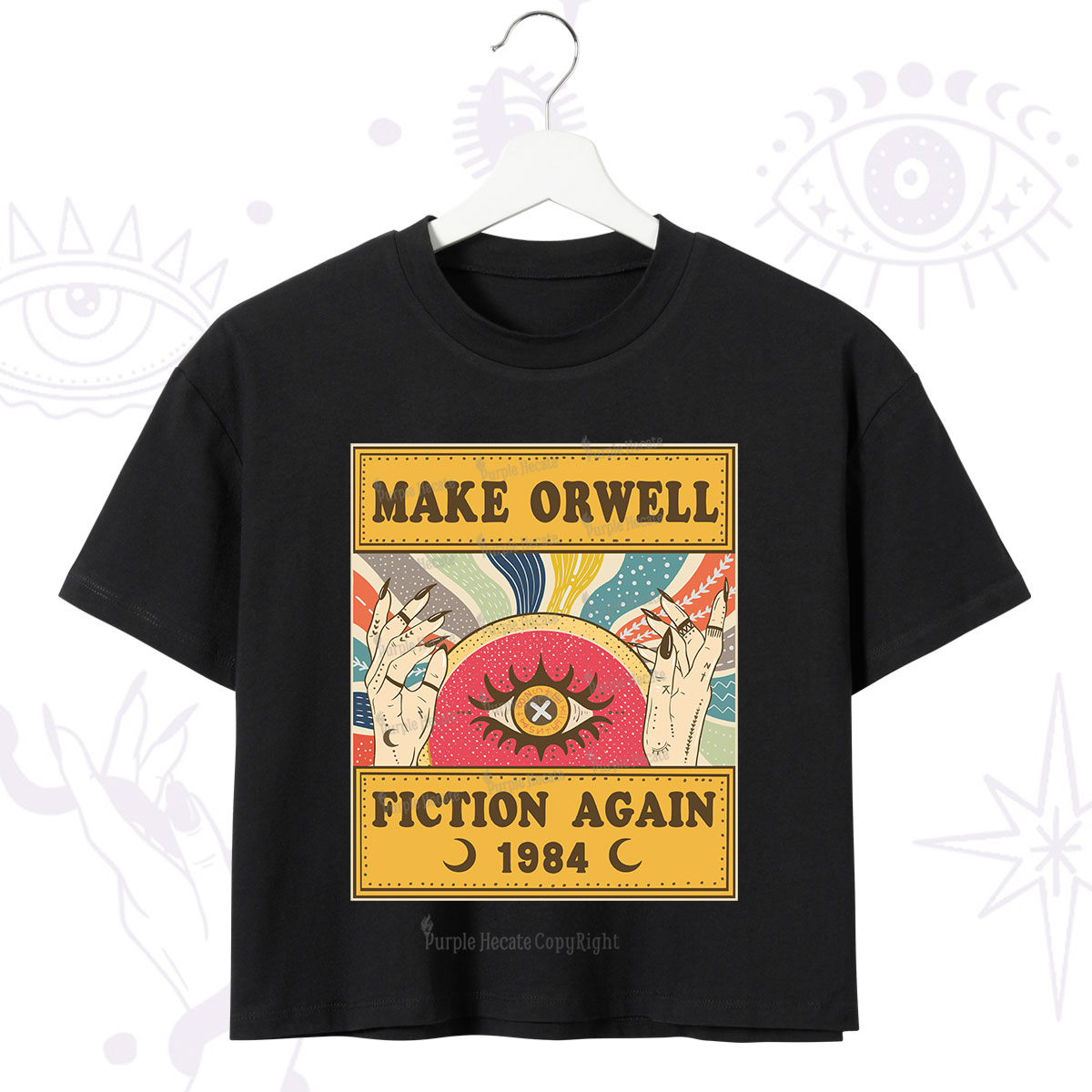 Purplehecate Make 1984 Fiction Again Crop T-Shirt