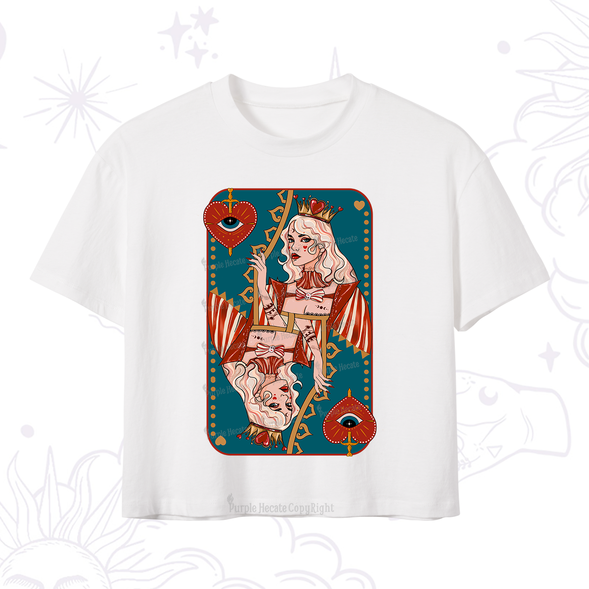 Purplehecate Mystic Queen of Hearts Crop T-Shirt