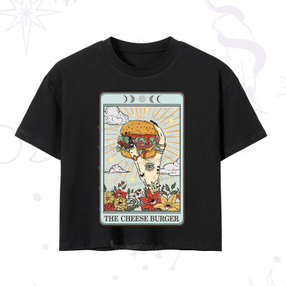 Purplehecate The Cheese Burger Tarot Crop T-Shirt