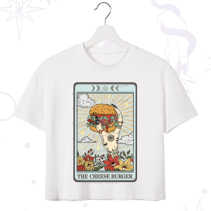 Purplehecate The Cheese Burger Tarot Crop T-Shirt
