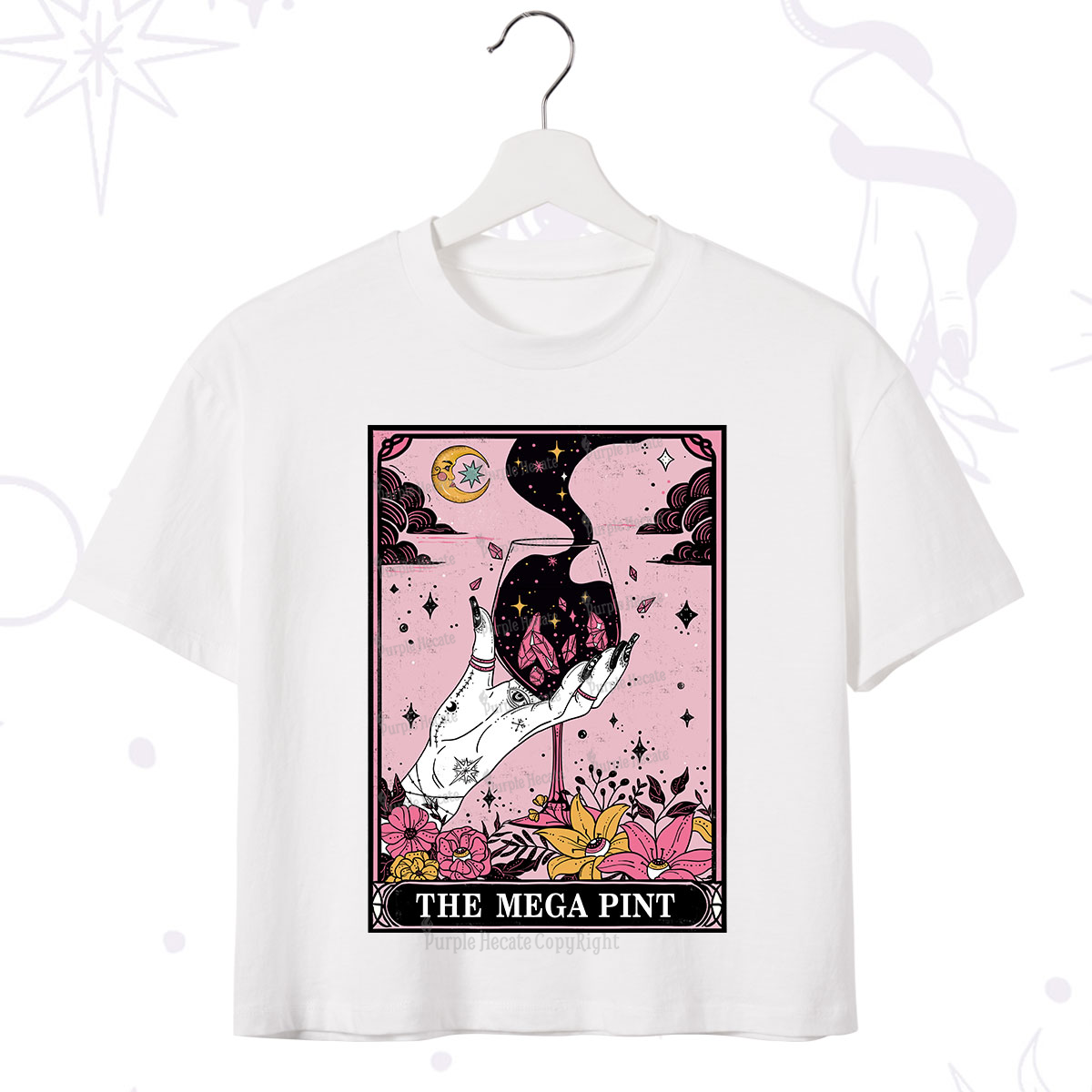 Purplehecate The Mega Pint Tarot Card Crop T-Shirt
