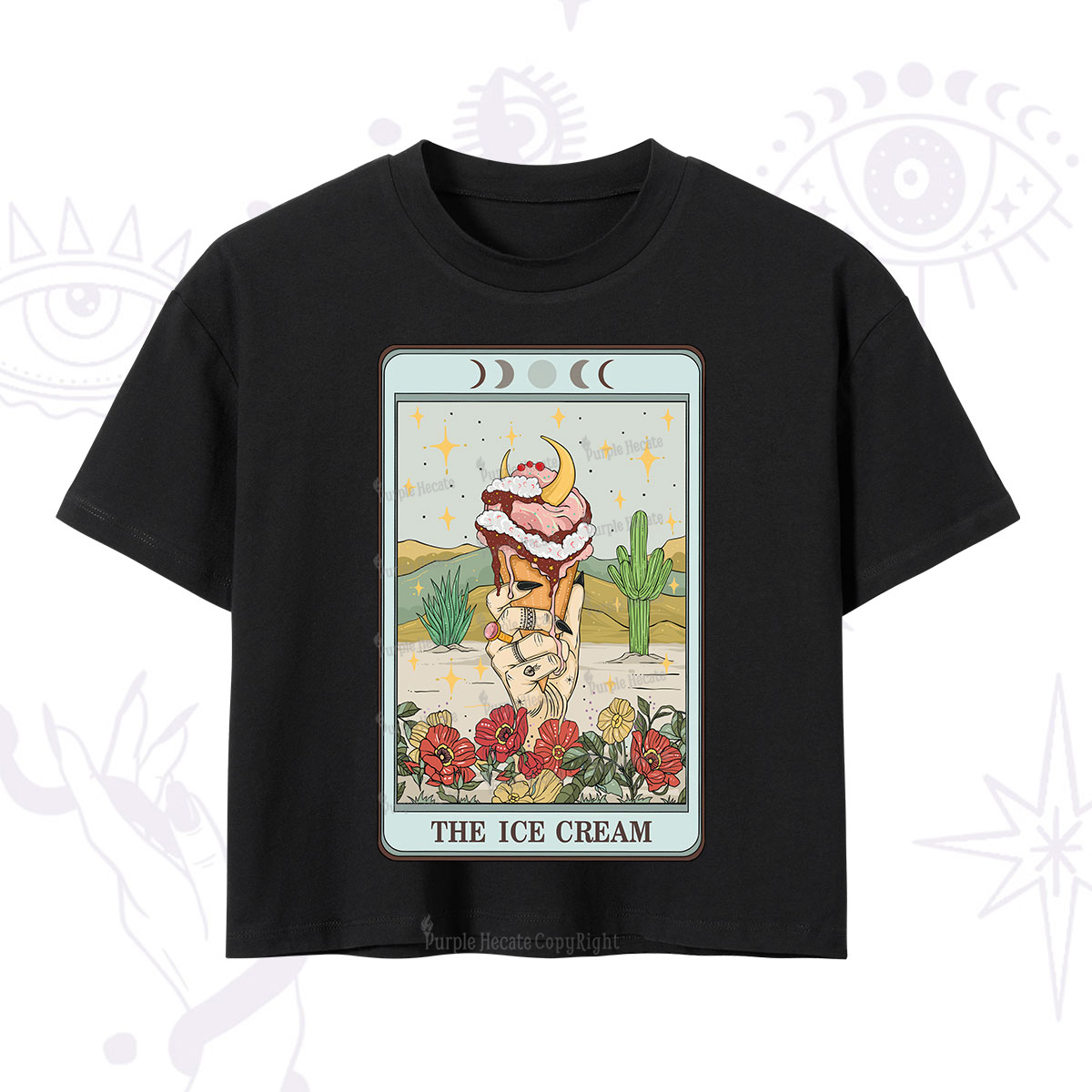 Purplehecate The Ice Cream Tarot Crop T-Shirt
