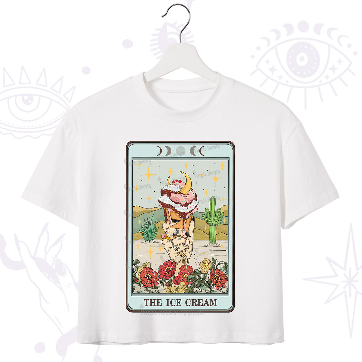 Purplehecate The Ice Cream Tarot Crop T-Shirt