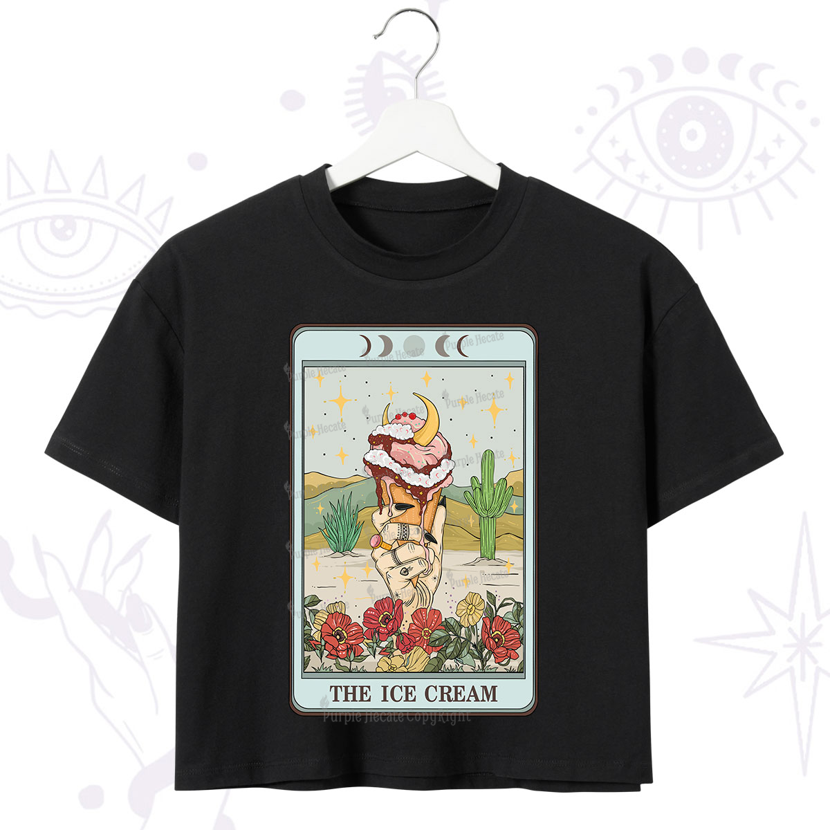 Purplehecate The Ice Cream Tarot Crop T-Shirt