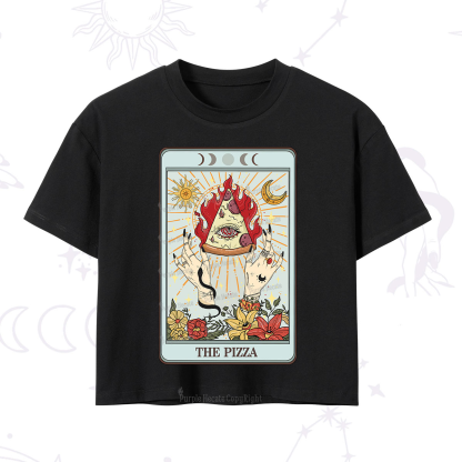 Purplehecate The Pizze Food Tarot Card Crop T-Shirt