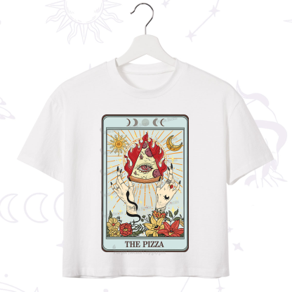 Purplehecate The Pizze Food Tarot Card Crop T-Shirt