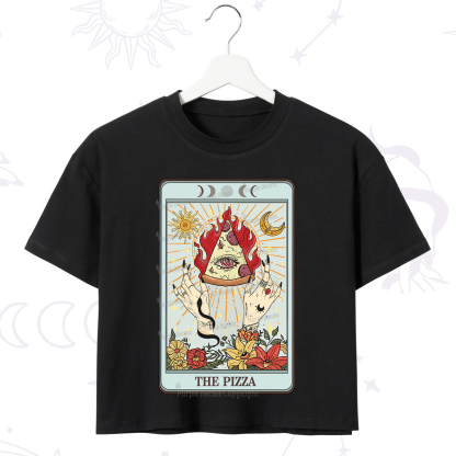 Purplehecate The Pizze Food Tarot Card Crop T-Shirt