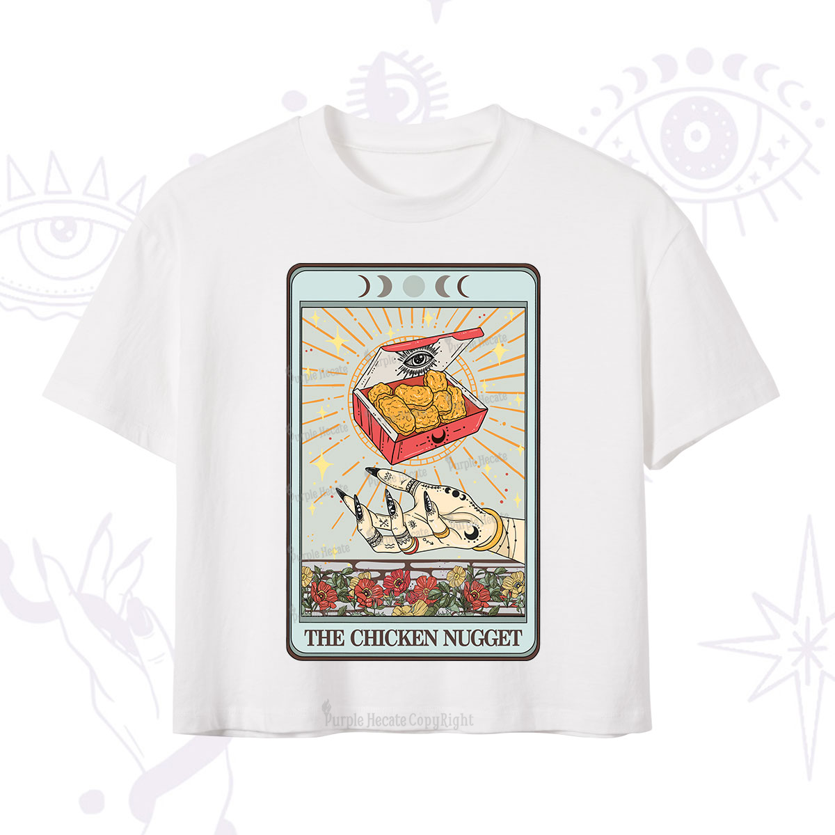 Purplehecate The Chicken Nugget Tarot Card Crop T-Shirt