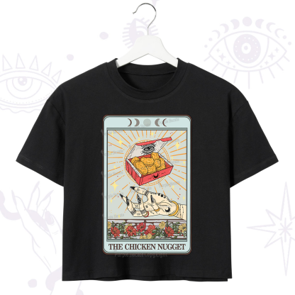Purplehecate The Chicken Nugget Tarot Card Crop T-Shirt