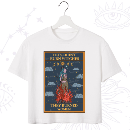Purplehecate The They Didn't Burn Witches They Burned Women Oracle Card Crop T-Shirt