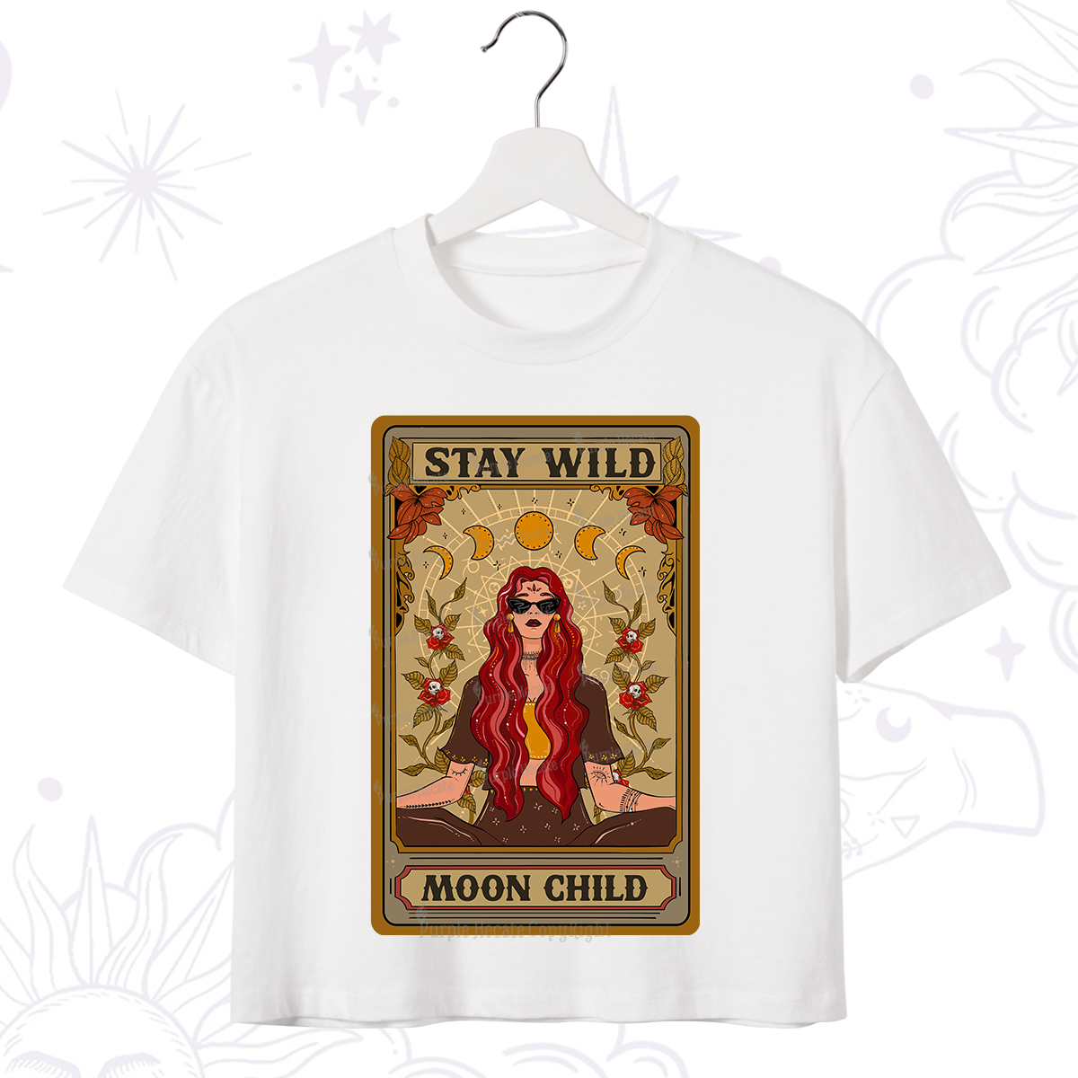 Purplehecate The Stay Wild Moon Child Oracle Card  Crop T-Shirt