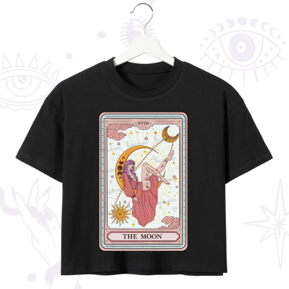 Purplehecate The Moon Tarot Crop T-Shirt