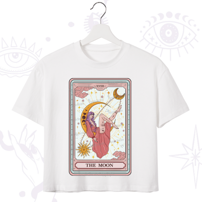 Purplehecate The Moon Tarot Crop T-Shirt