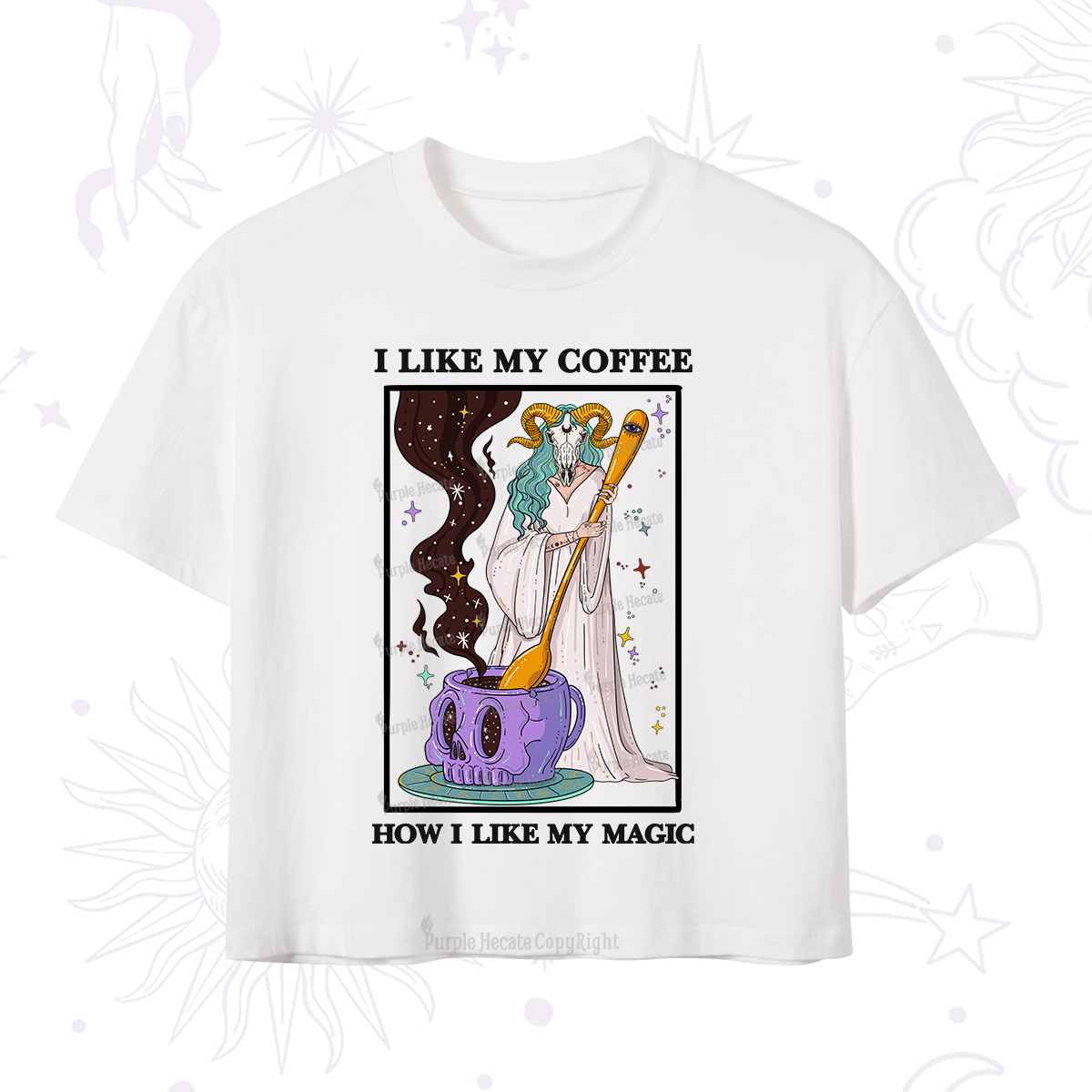Purplehecate I Like My Coffee How I Like My Magic Crop T-Shirt