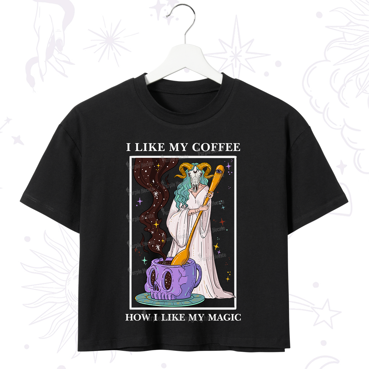 Purplehecate I Like My Coffee How I Like My Magic Crop T-Shirt