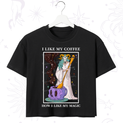 Purplehecate I Like My Coffee How I Like My Magic Crop T-Shirt
