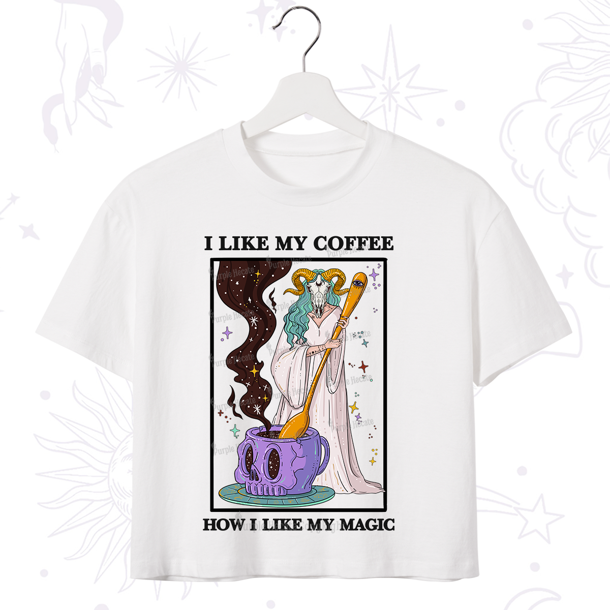 Purplehecate I Like My Coffee How I Like My Magic Crop T-Shirt