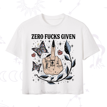 Purplehecate Zero Fucks Given Crop T-Shirt