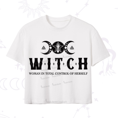 Purplehecate Hecate Woman in Total Control of Herself Crop T-Shirt