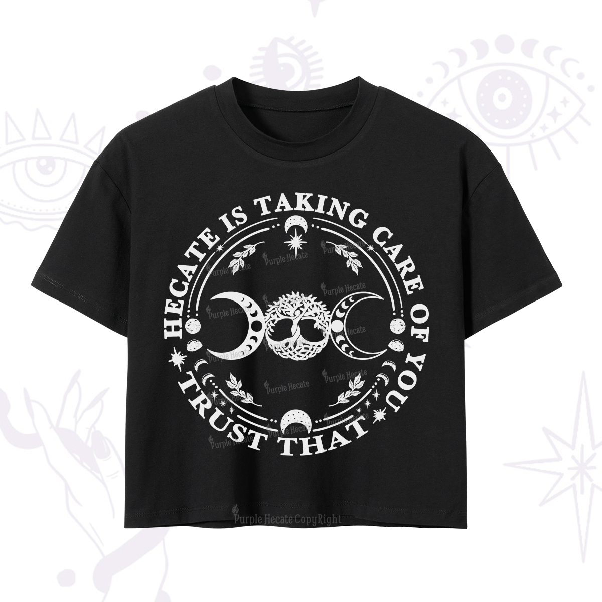 Purplehecate Hecate Is Taking Care Of You Crop T-Shirt