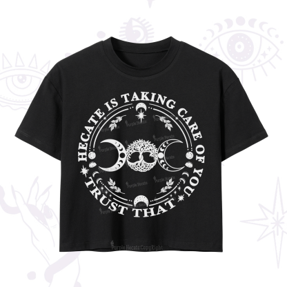 Purplehecate Hecate Is Taking Care Of You Crop T-Shirt