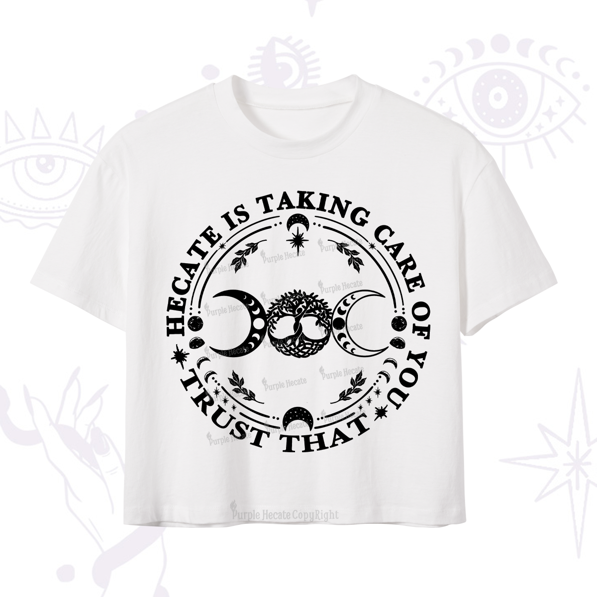 Purplehecate Hecate Is Taking Care Of You Crop T-Shirt