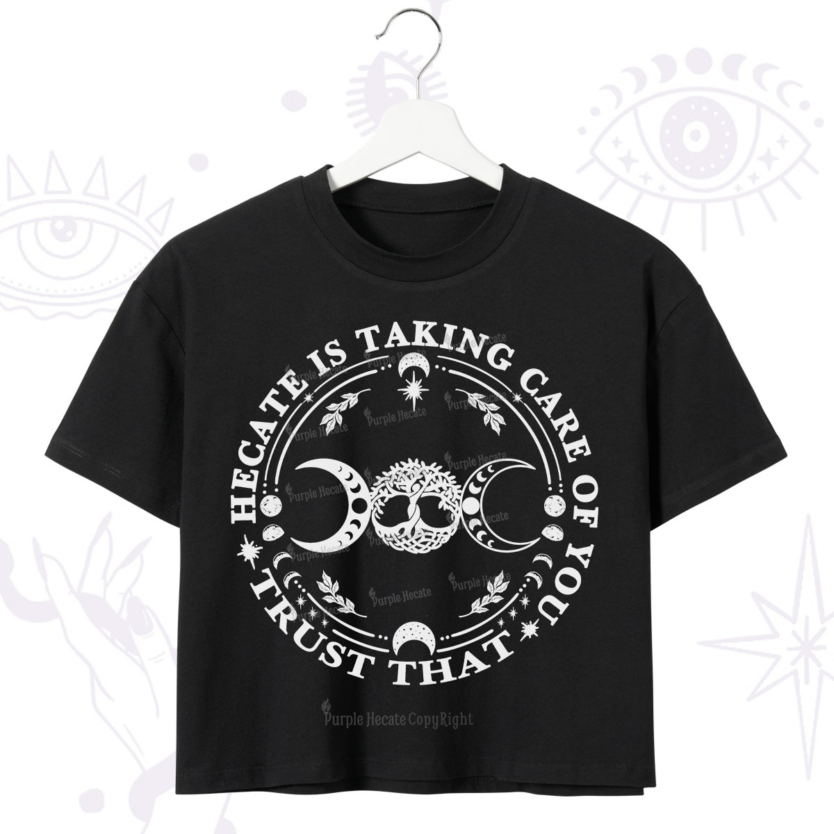 Purplehecate Hecate Is Taking Care Of You Crop T-Shirt