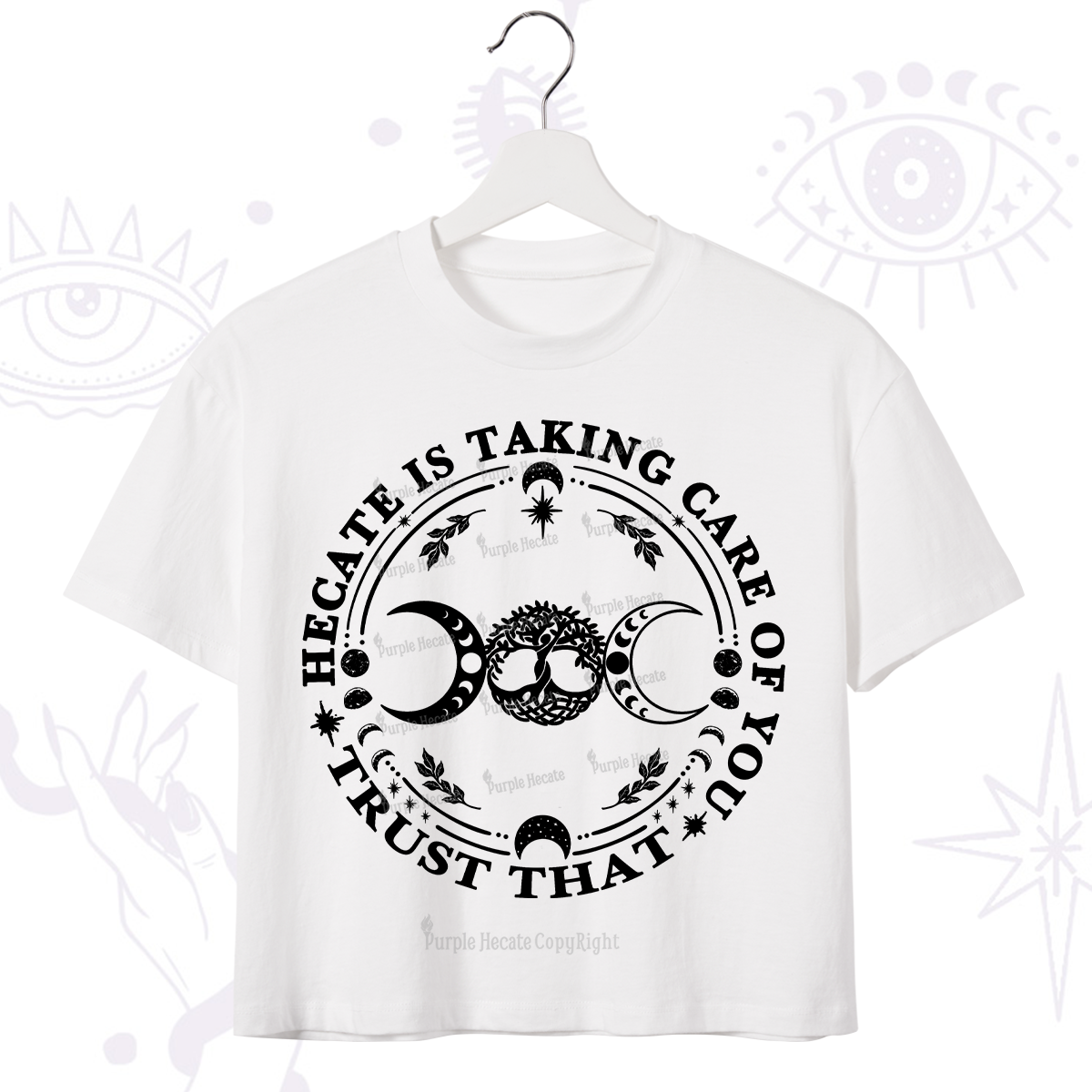 Purplehecate Hecate Is Taking Care Of You Crop T-Shirt