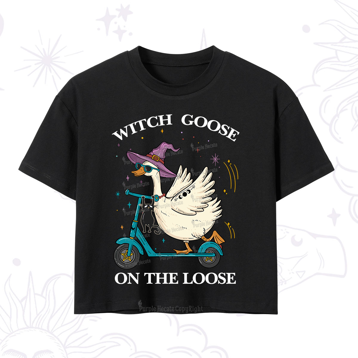 Purplehecate Witch Goose On The Loose Crop T-Shirt
