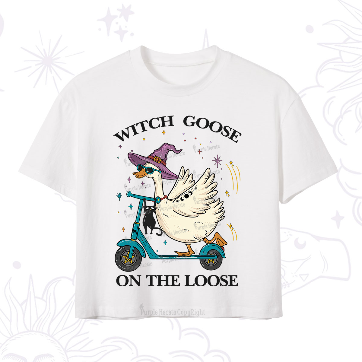 Purplehecate Witch Goose On The Loose Crop T-Shirt