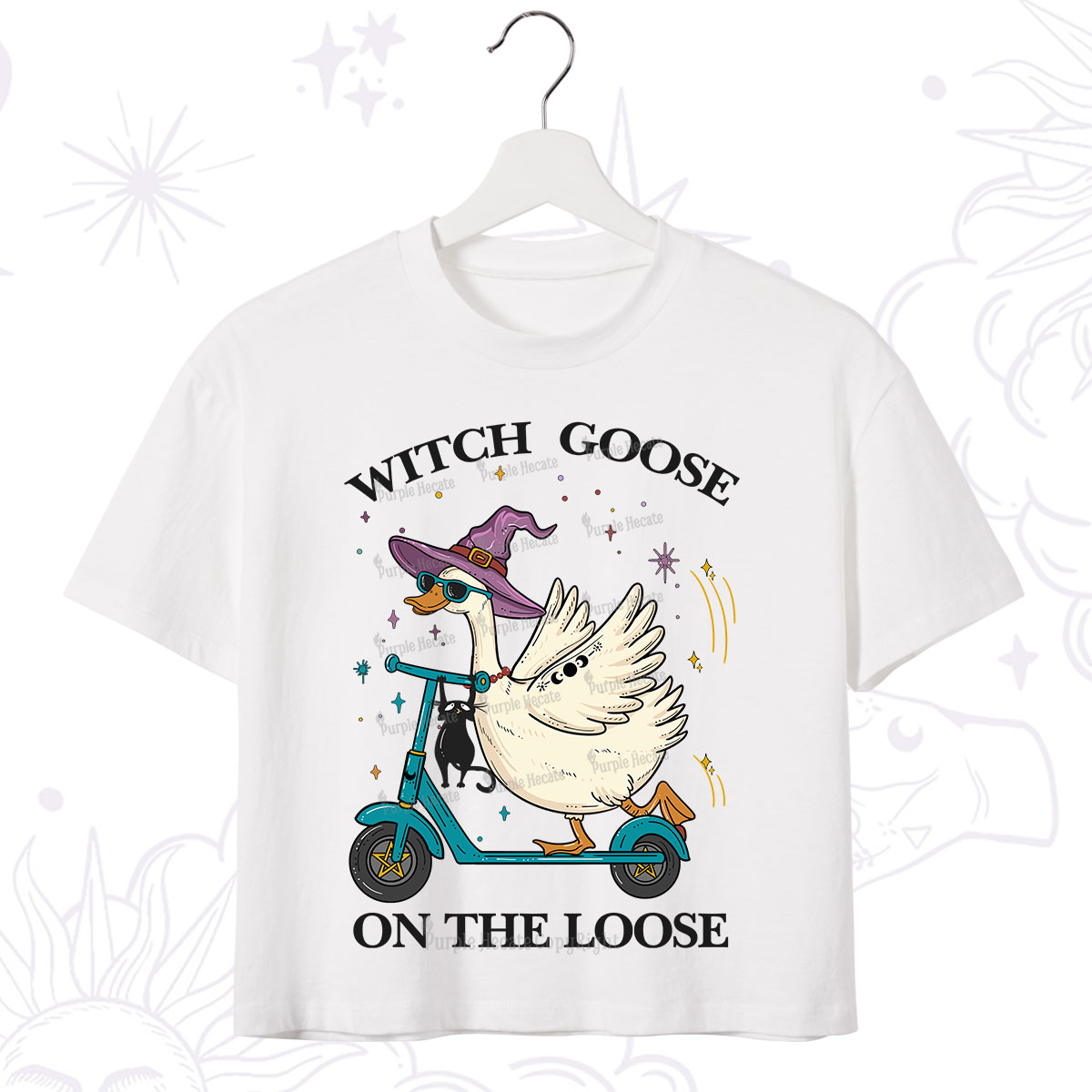 Purplehecate Witch Goose On The Loose Crop T-Shirt