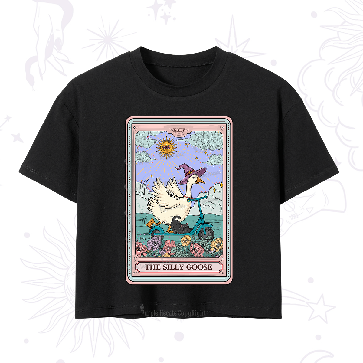 Purplehecate The Silly Goose Tarot Card Crop T-Shirt