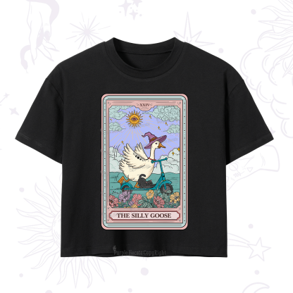 Purplehecate The Silly Goose Tarot Card Crop T-Shirt