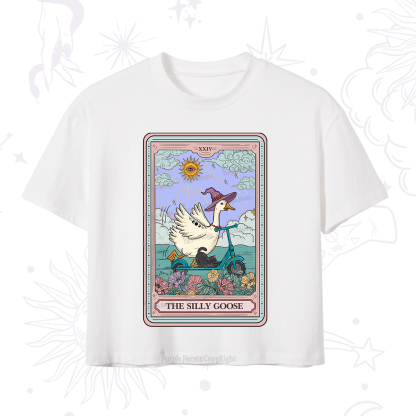 Purplehecate The Silly Goose Tarot Card Crop T-Shirt