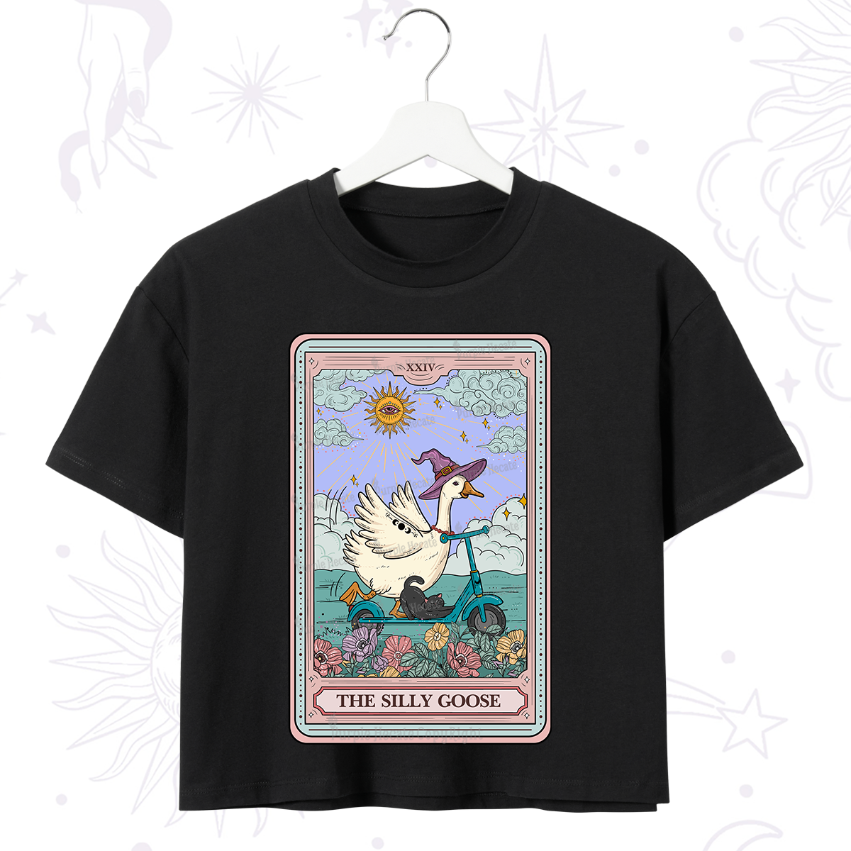 Purplehecate The Silly Goose Tarot Card Crop T-Shirt