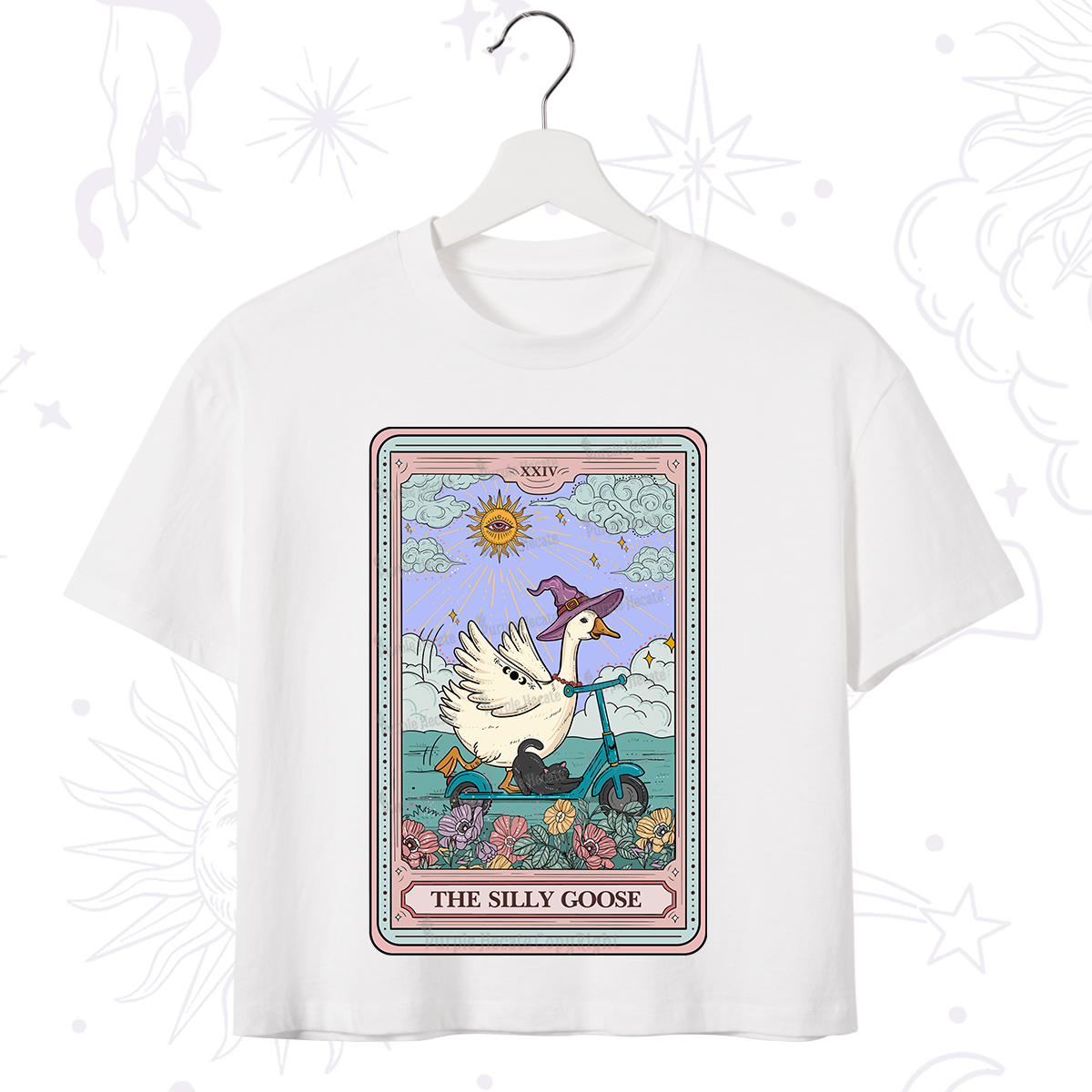 Purplehecate The Silly Goose Tarot Card Crop T-Shirt