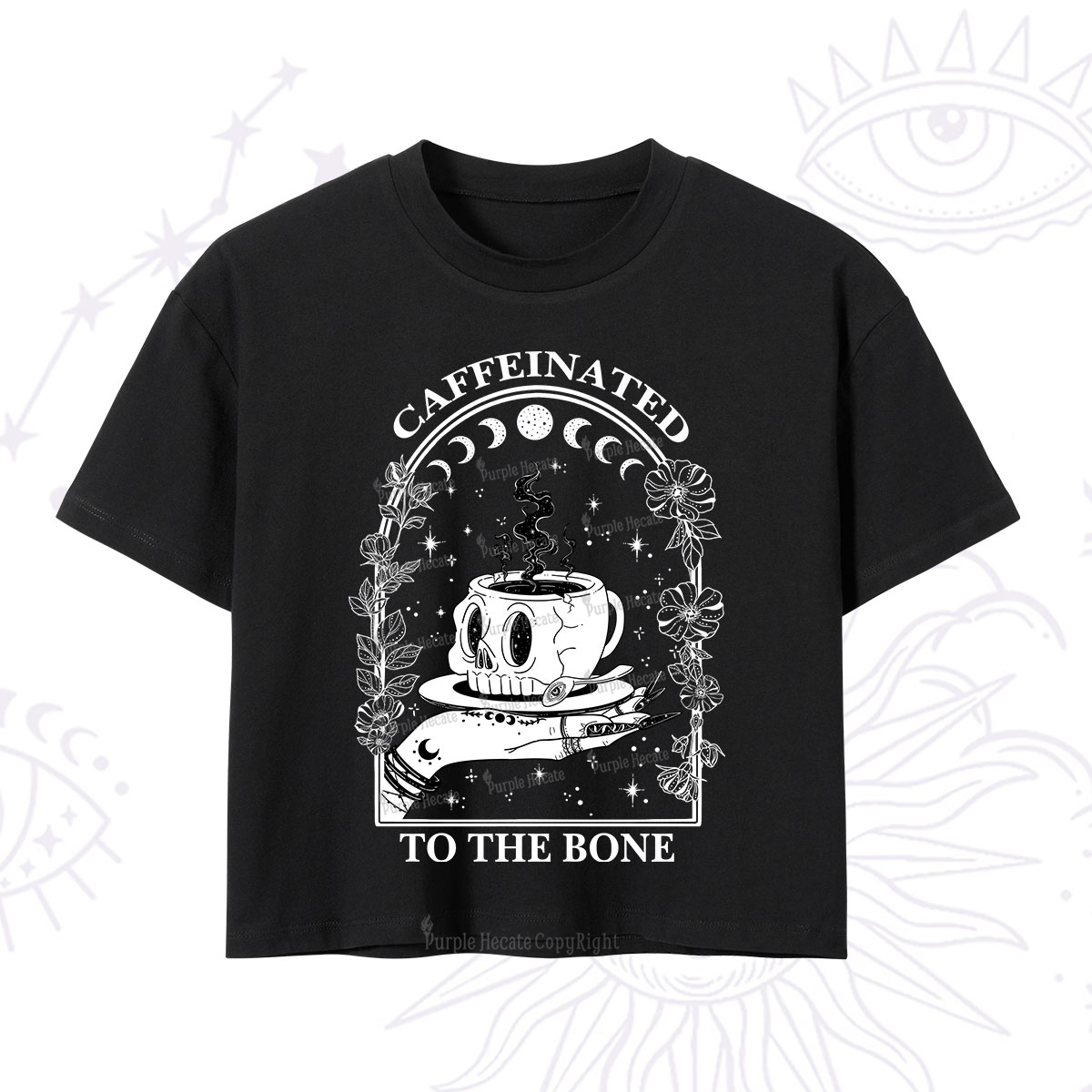 Purplehecate Caffeinated To The Bone Crop T-Shirt