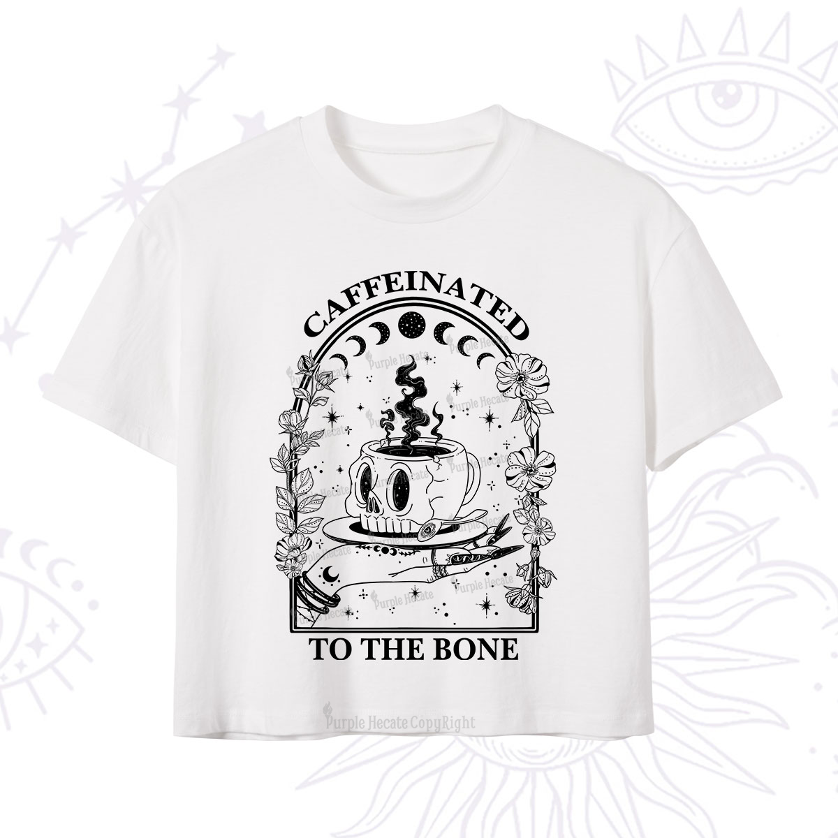 Purplehecate Caffeinated To The Bone Crop T-Shirt