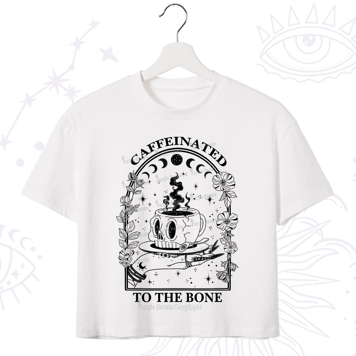 Purplehecate Caffeinated To The Bone Crop T-Shirt