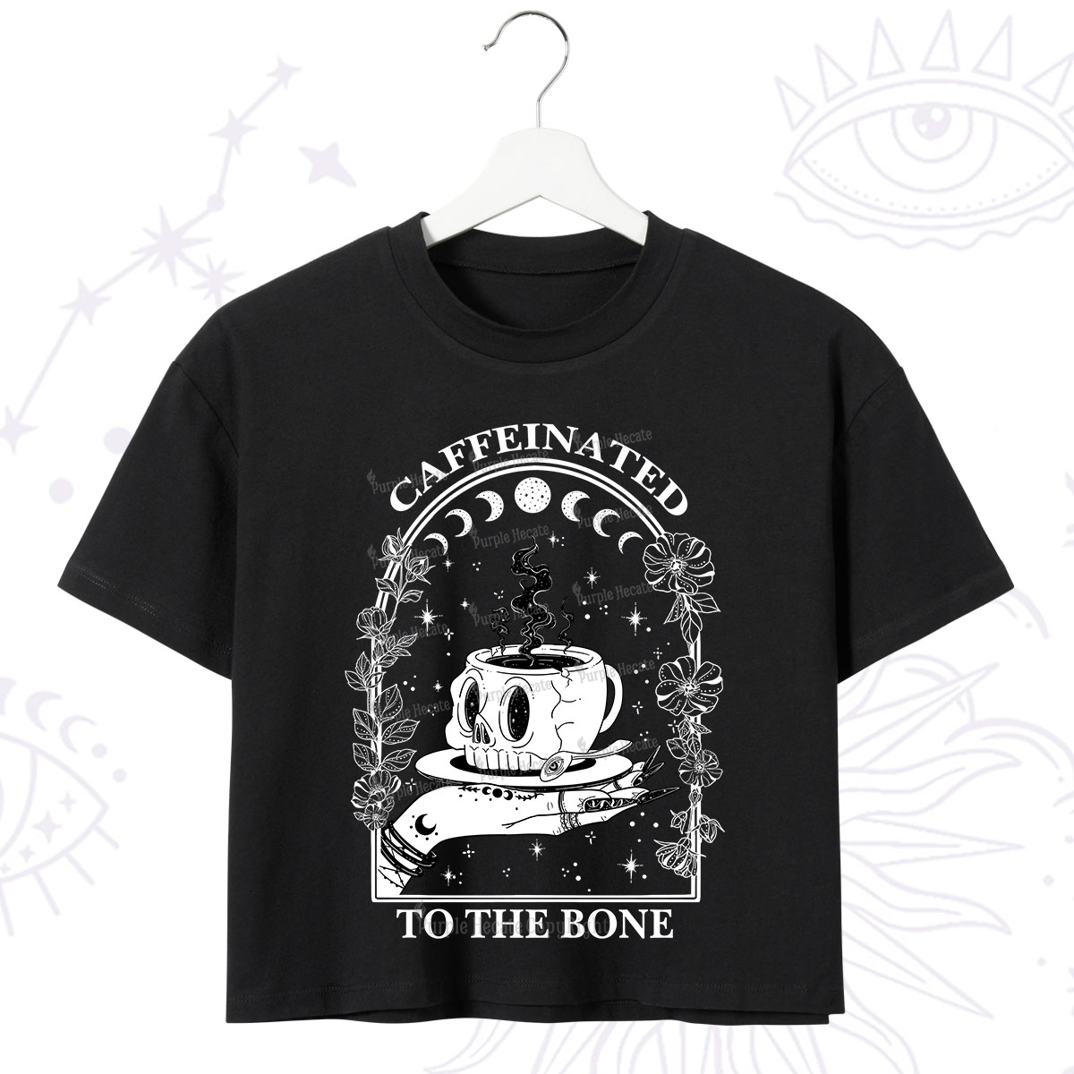 Purplehecate Caffeinated To The Bone Crop T-Shirt
