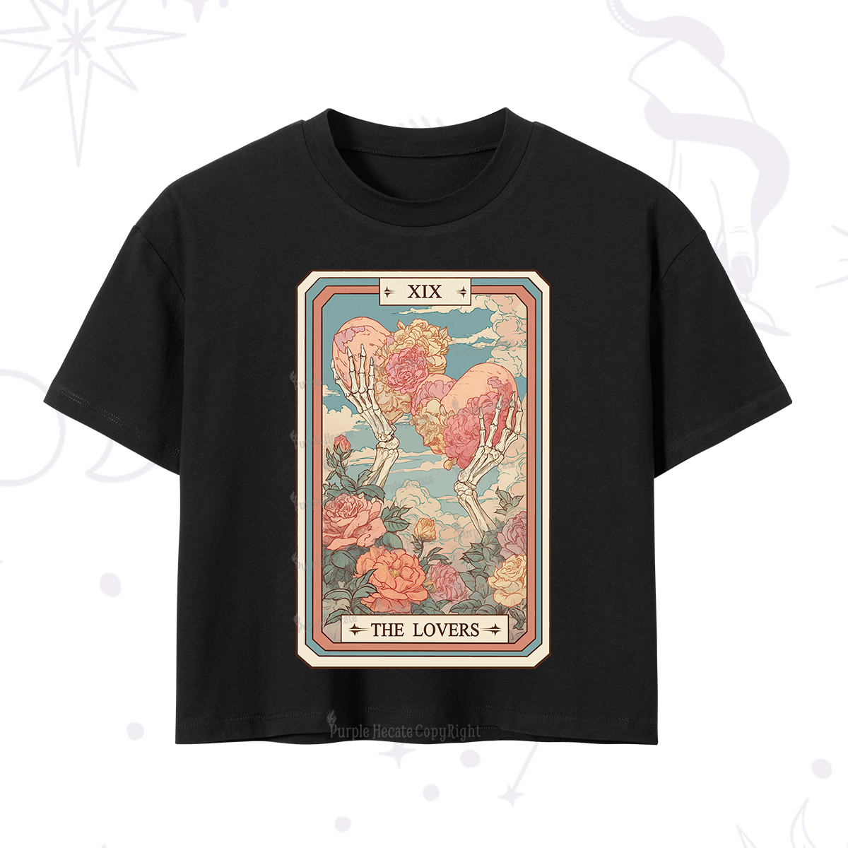 Purplehecate The Lovers Undying Heart Tarot Crop T-Shirt